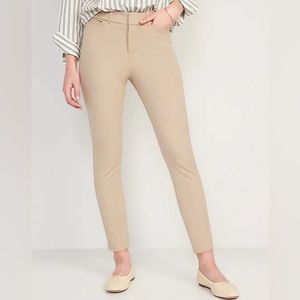 Old Navy High Rise Secret Smooth Pixie Ankle Pants Khaki Mocha Taffy size 8